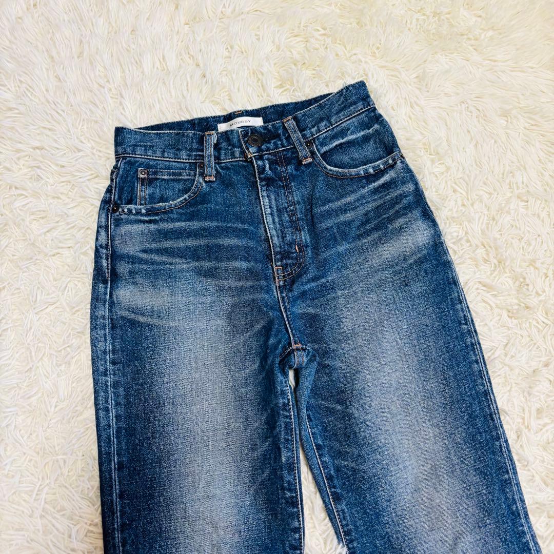MOUSSY MVS D/BLU FLARE ブーツカットデニム 25
