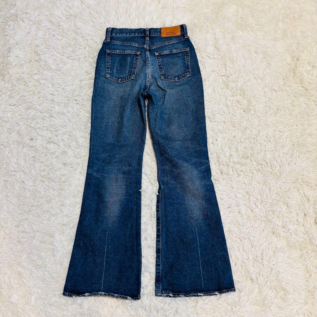 MOUSSY MVS D/BLU FLARE ブーツカットデニム 25