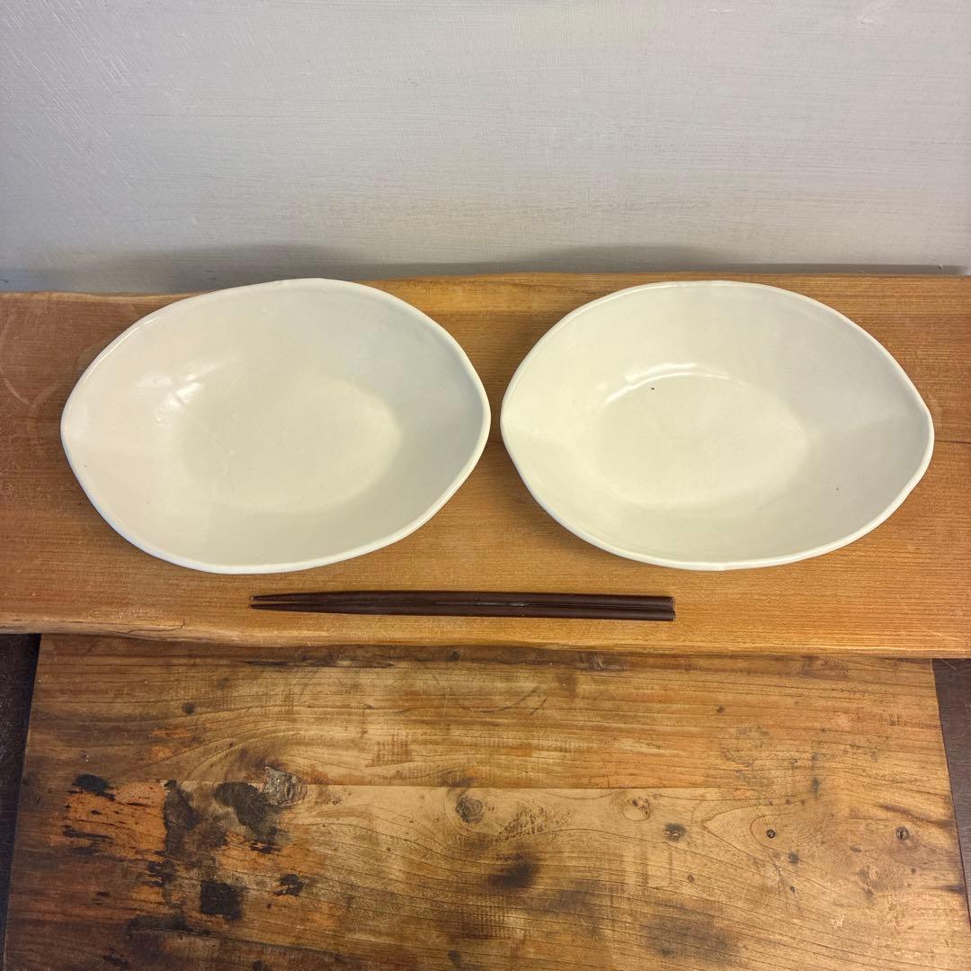 Szk新品　陶器　陶芸作家　カレー皿2個　53