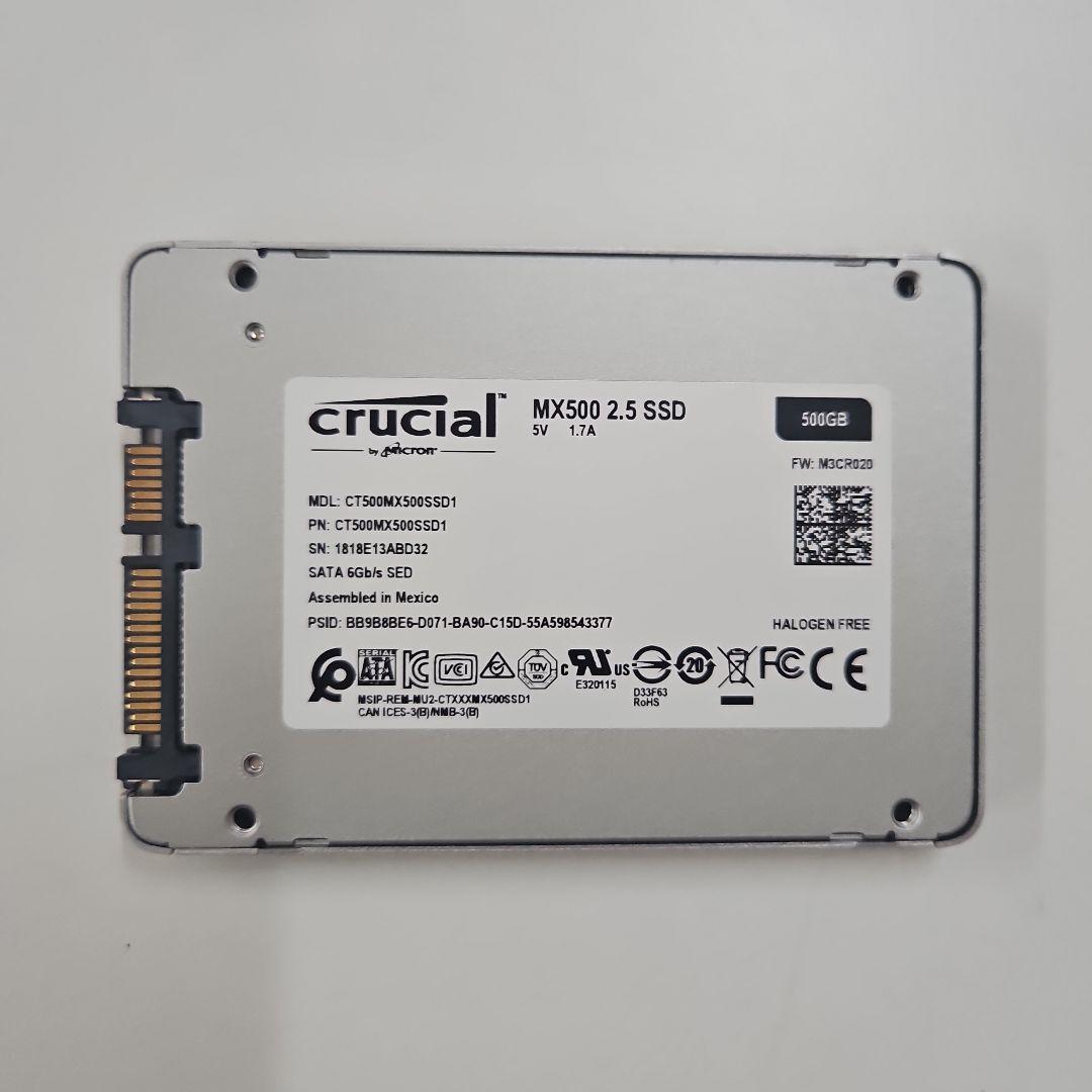 (笑)crucial MX500 500GB 2.5インチSSD