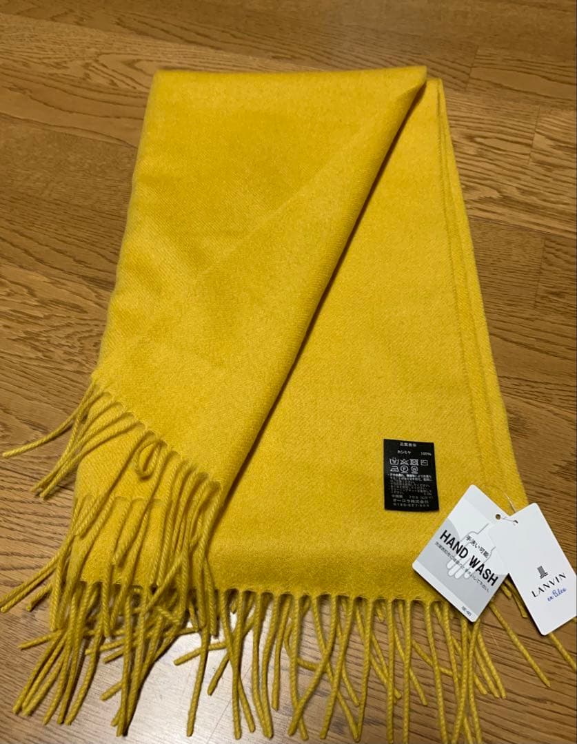 LANVIN en Bleu カシミヤ ストール イエロー