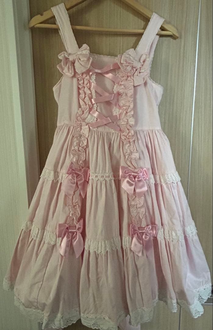 Angelic Pretty 肩リボンジャンパースカート　ピンク