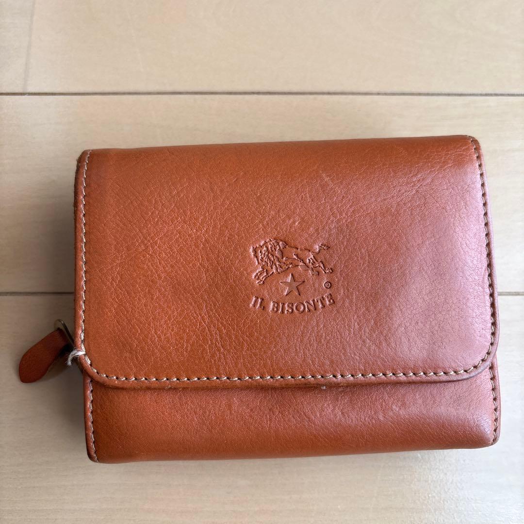 IL BISONTE イルビゾンテ レザー三つ折り財布 [キャラメル]