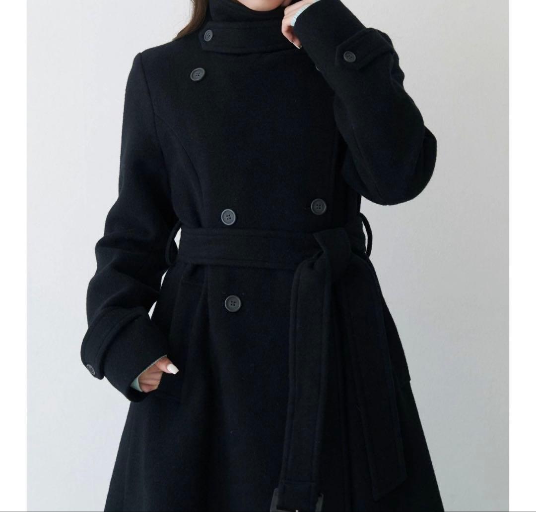 【2way】MERCURYDUO ウールスタンドカラーコート ブラック M 美品