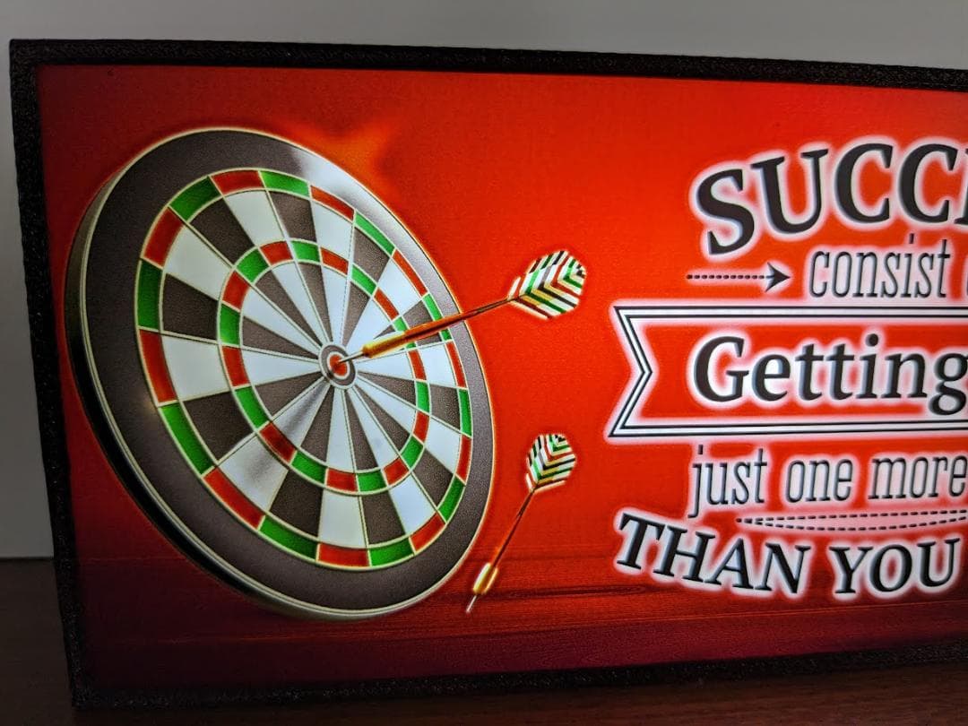 ダーツ ゲーム DARTS getting up 看板 置物 雑貨 ライトBOX