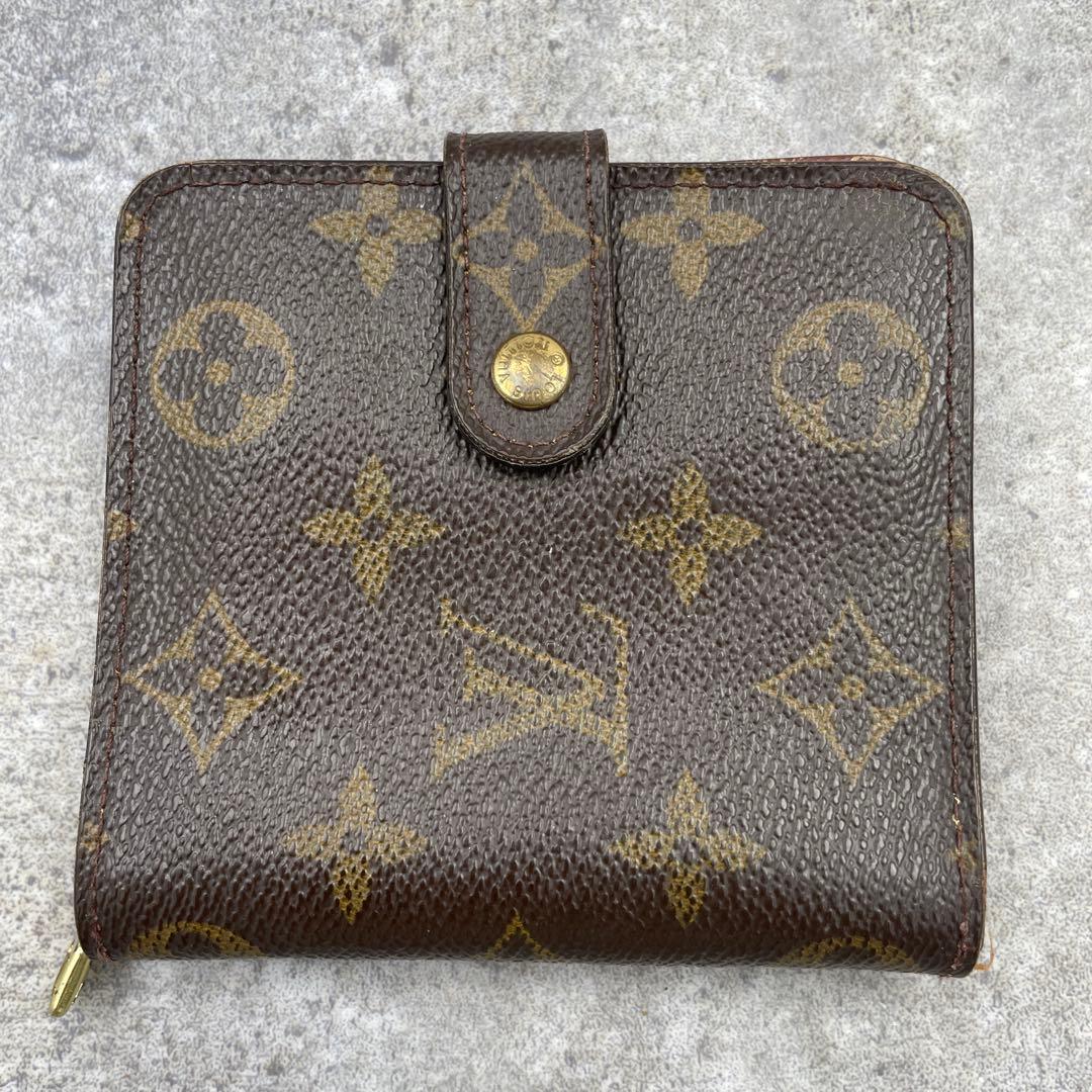 【美品】ルイヴィトン 折り財布 モノグラム ブラウン レザー