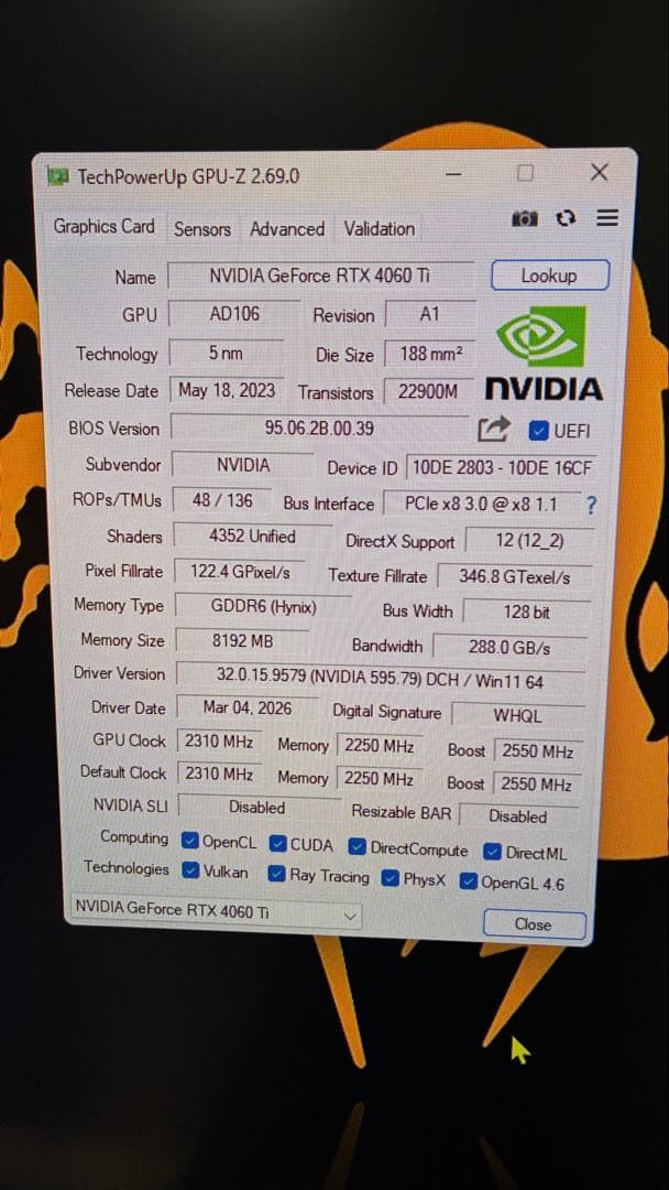 d*2様 GALAX GEFORCE RTX4060ti ジャンク