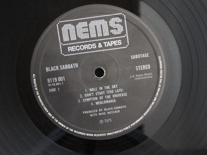 Black Sabbath★Sabotage UK Nems オリジナル