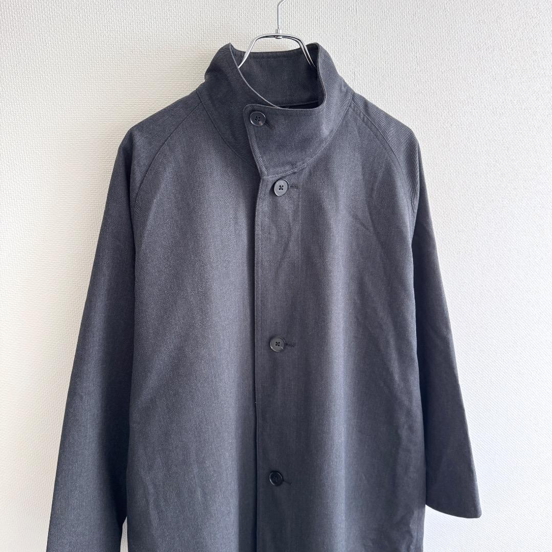 廃盤色 CABaN ウールギャバジンスタンドカラーコート S ロング丈 グレー