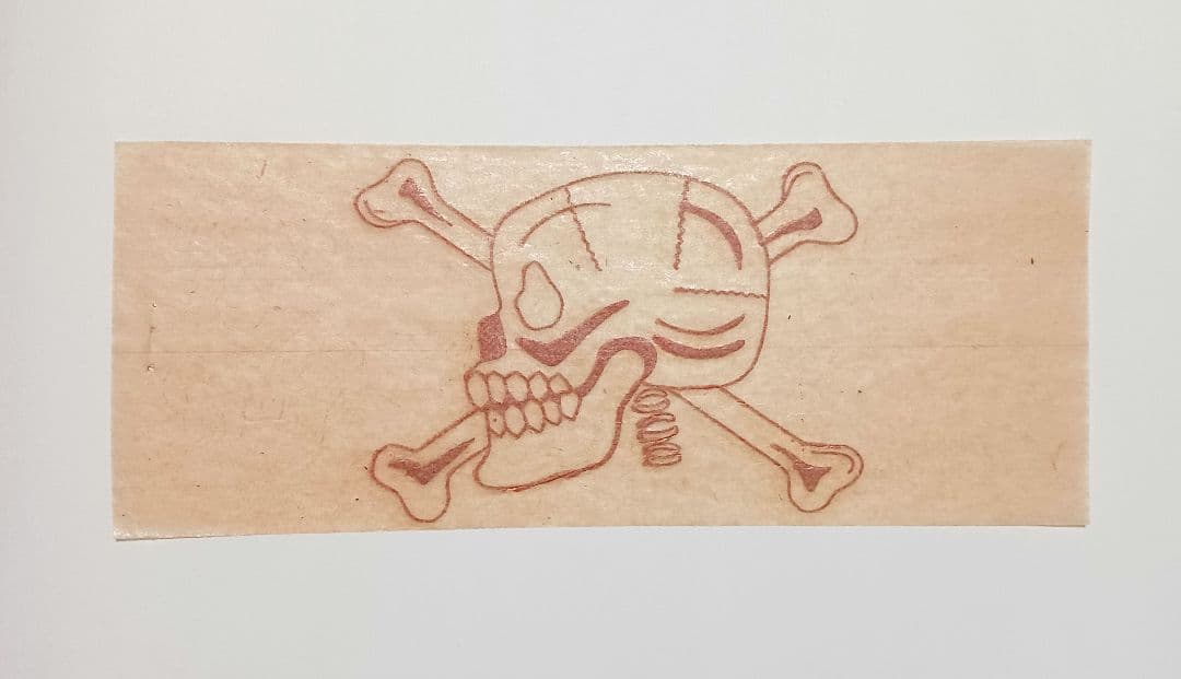 ビンテージ40s ビンテージ転写紙 アイロンプリント スカル&ボーン 髑髏