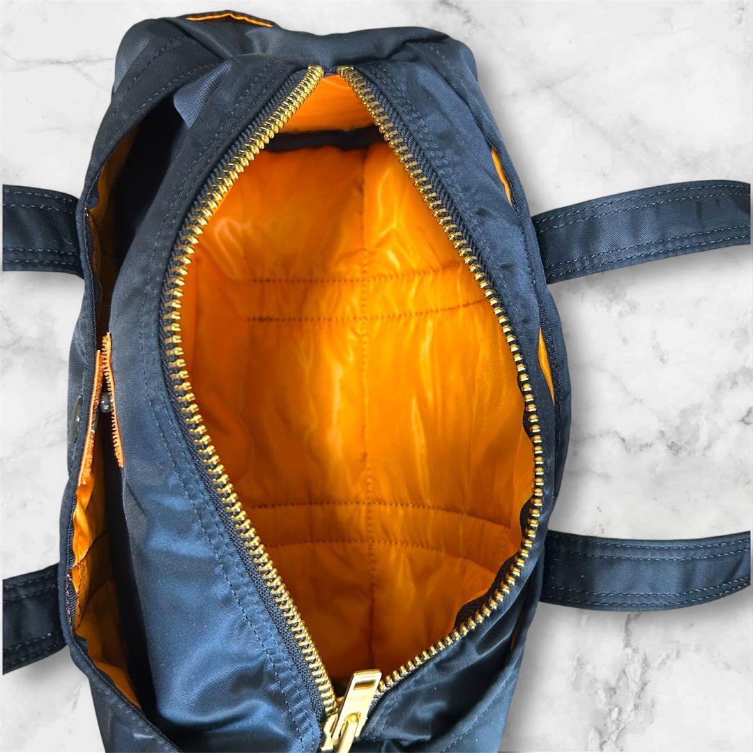 【極美品】PORTER TANKER ミニボストンバッグ　アイアンブルー　新型