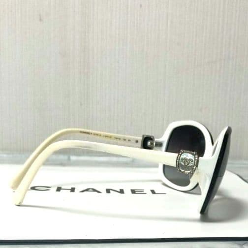【バイカラー】CHANEL　シャネル　サングラス　黒　白　ココマーク　SV金具
