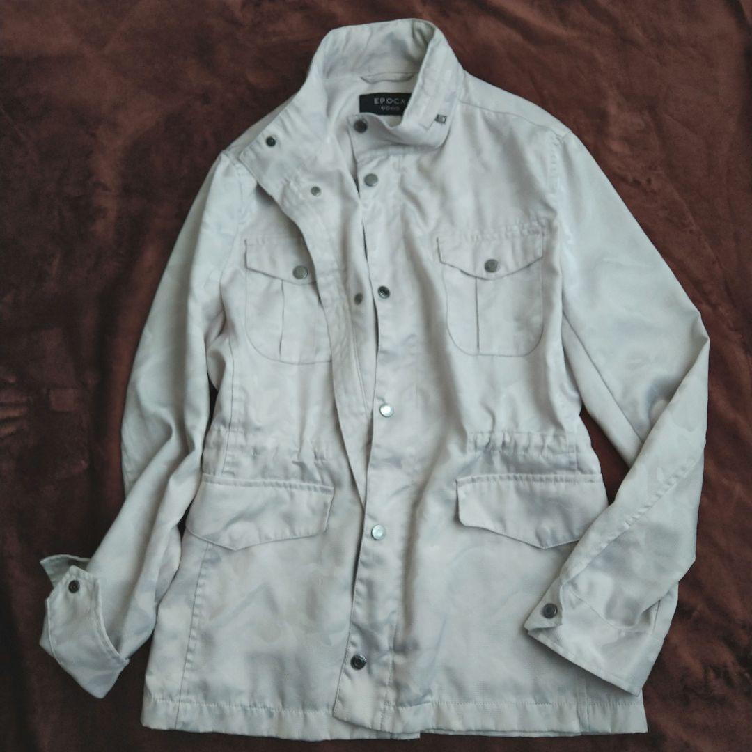 【美品】エポカウォモ ライトグレー ミリタリー ジャケット L