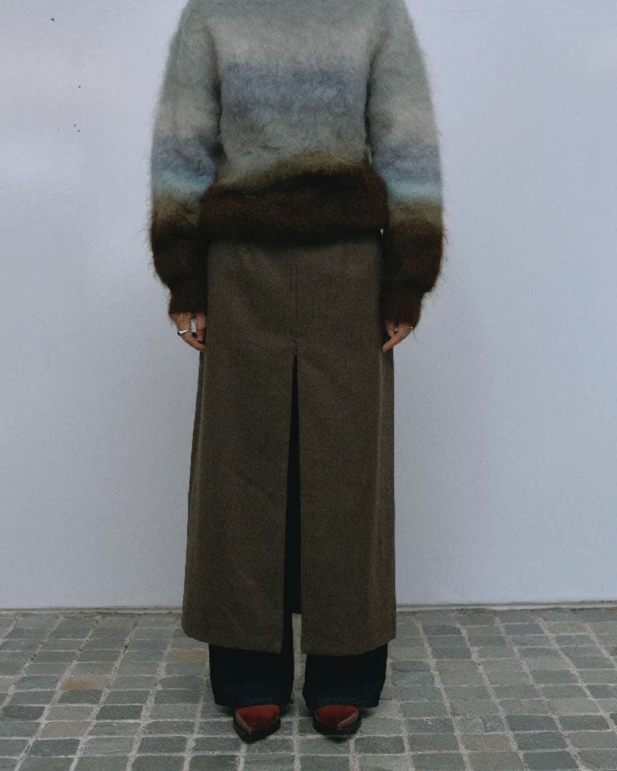 定価完売jself Layered Skirt Pants brown 2