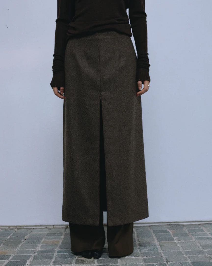 定価完売jself Layered Skirt Pants brown 2