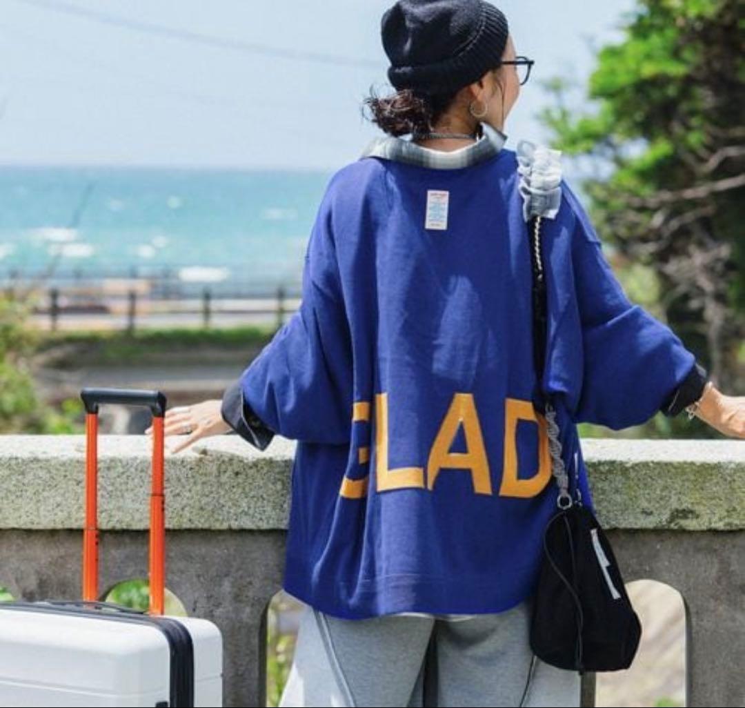 ニコアンド［be with M］Misayoバックロゴカーディガン青ブルーL新品