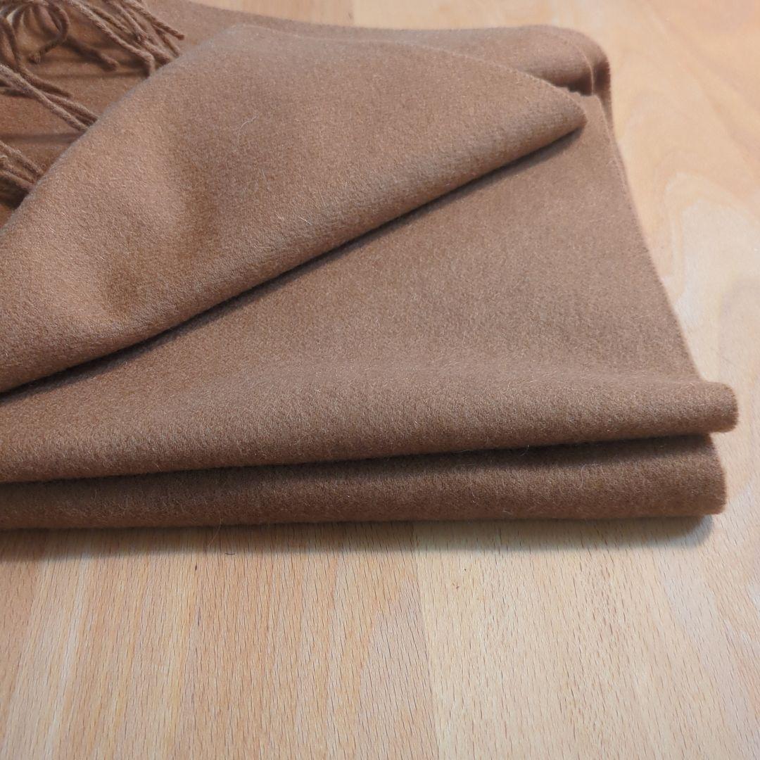 【美品】ジョンストンズ　 大判　カシミヤストール ブラウン　キャメル　マフラー