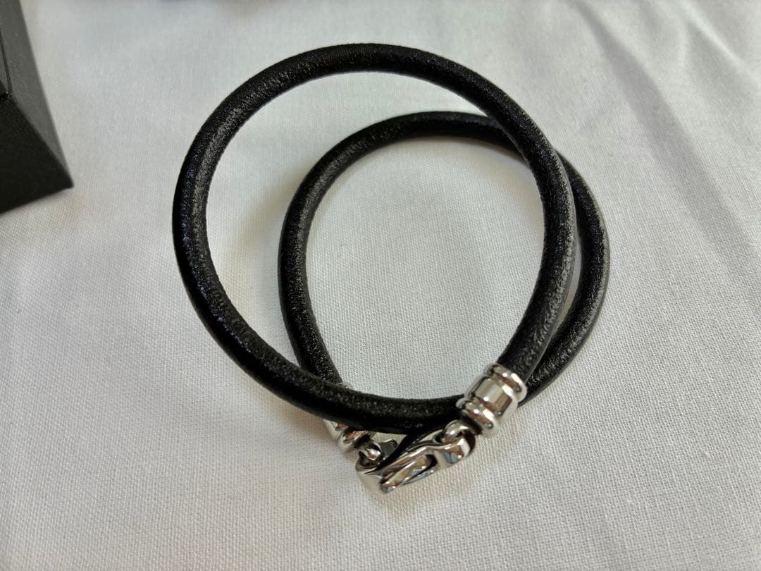 【極美品】　BVLGARI チョーカー　ネックレス　ブルガリ　レザー　シルバー