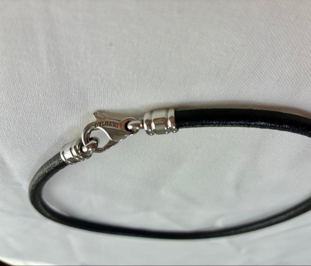 【極美品】　BVLGARI チョーカー　ネックレス　ブルガリ　レザー　シルバー