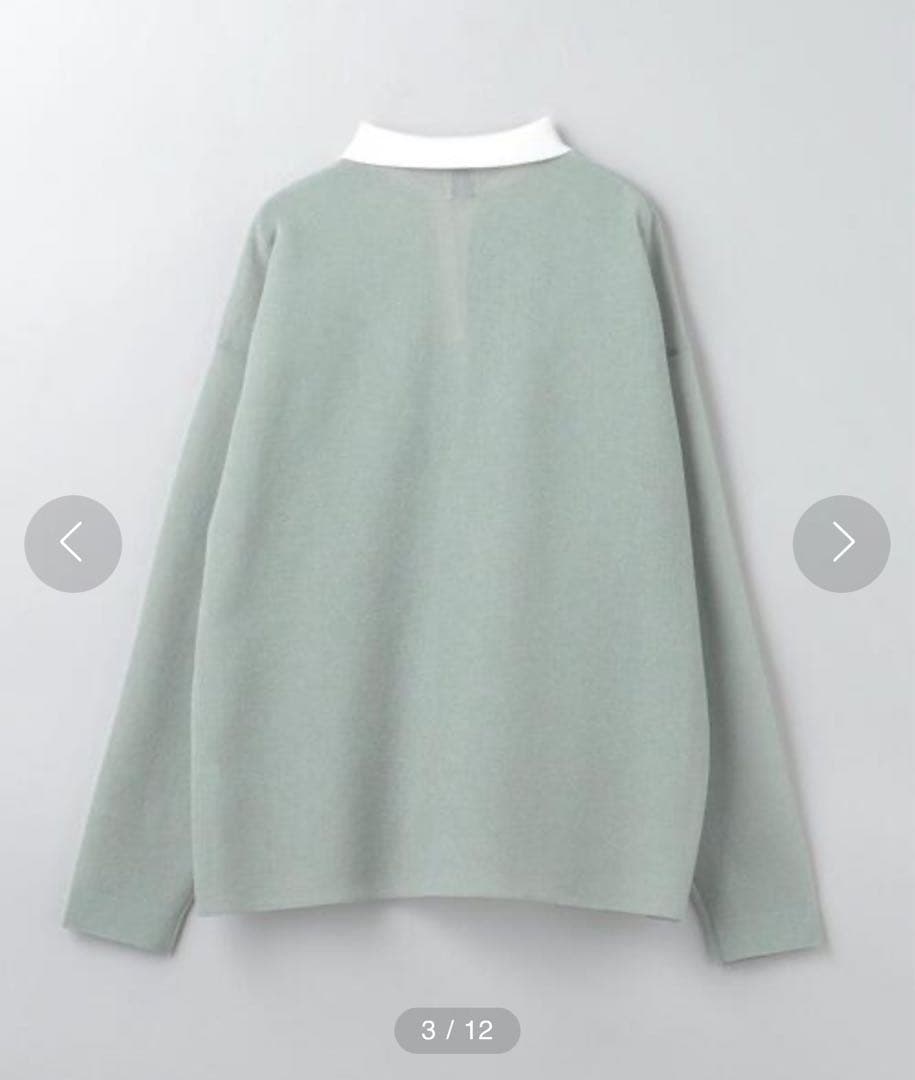 トップス 6(ROKU) SHEER JAQUARED RUGBY SHIRT KNIT