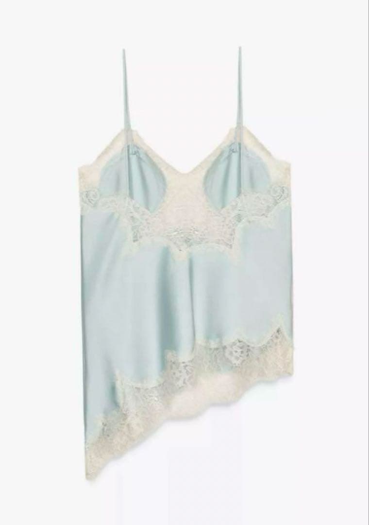 Zara Zw コレクション　ライトブルー レースキャミソール　S
