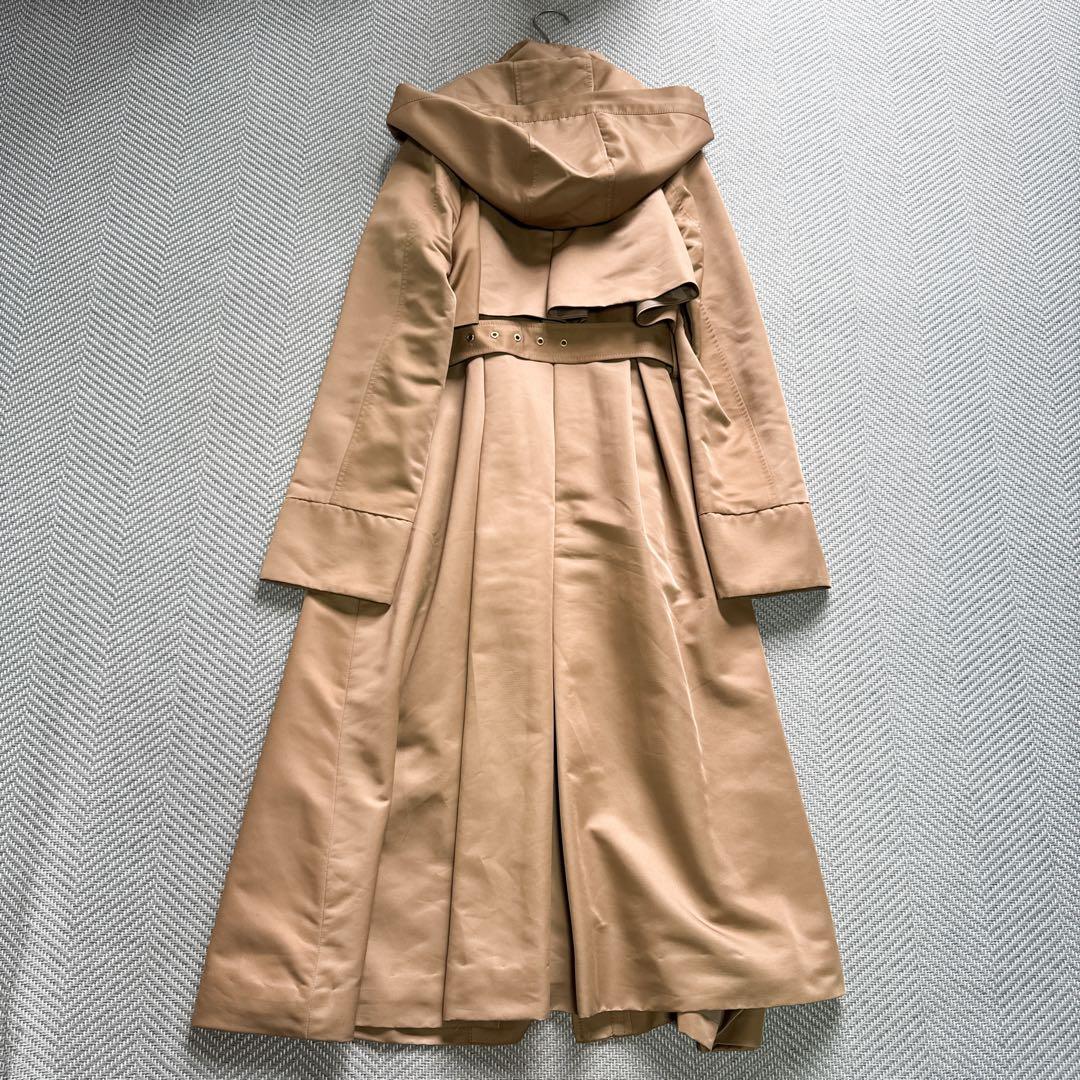 極美品 ルイルエブティック 【撥水加工】2wayフードロングトレンチコート LL