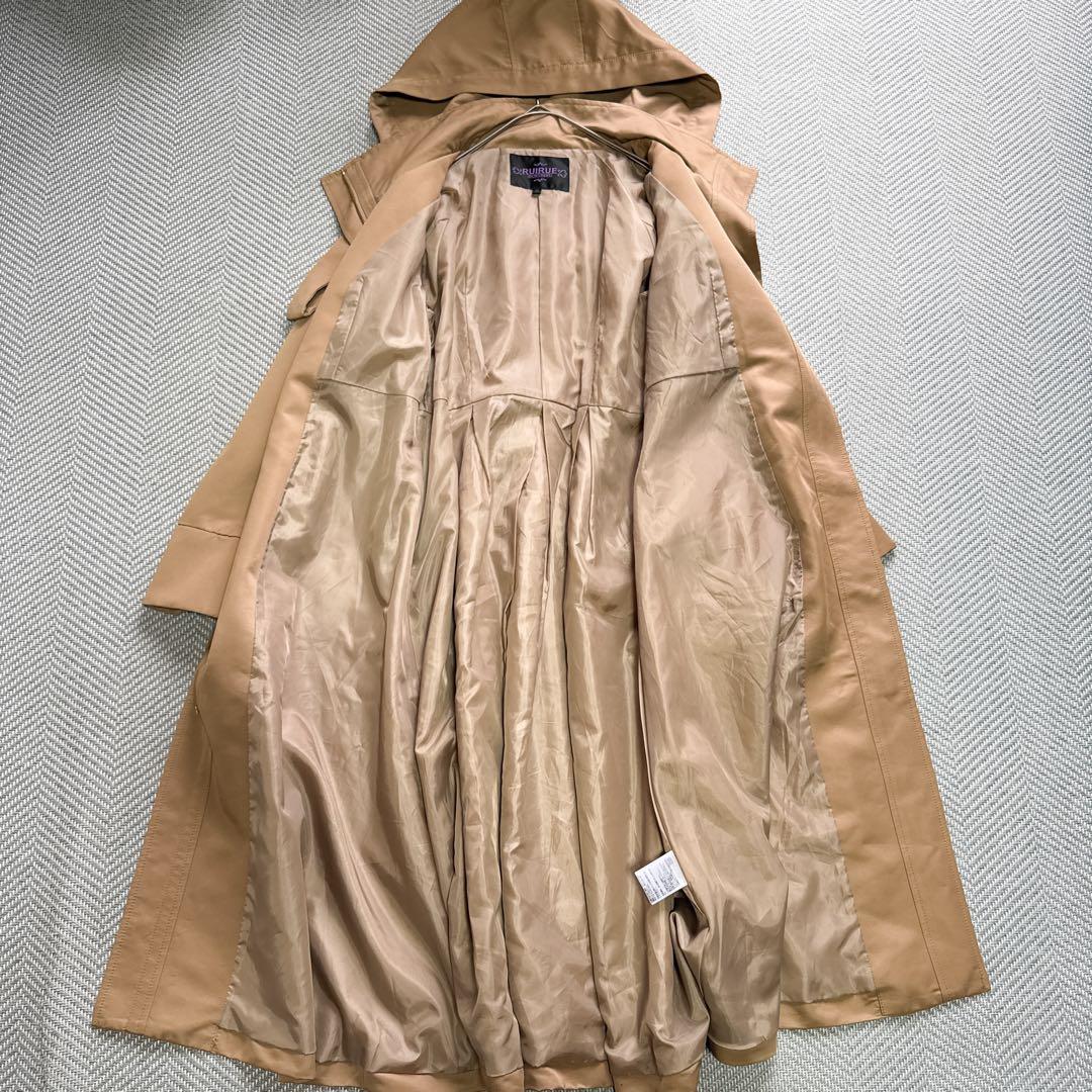 極美品 ルイルエブティック 【撥水加工】2wayフードロングトレンチコート LL