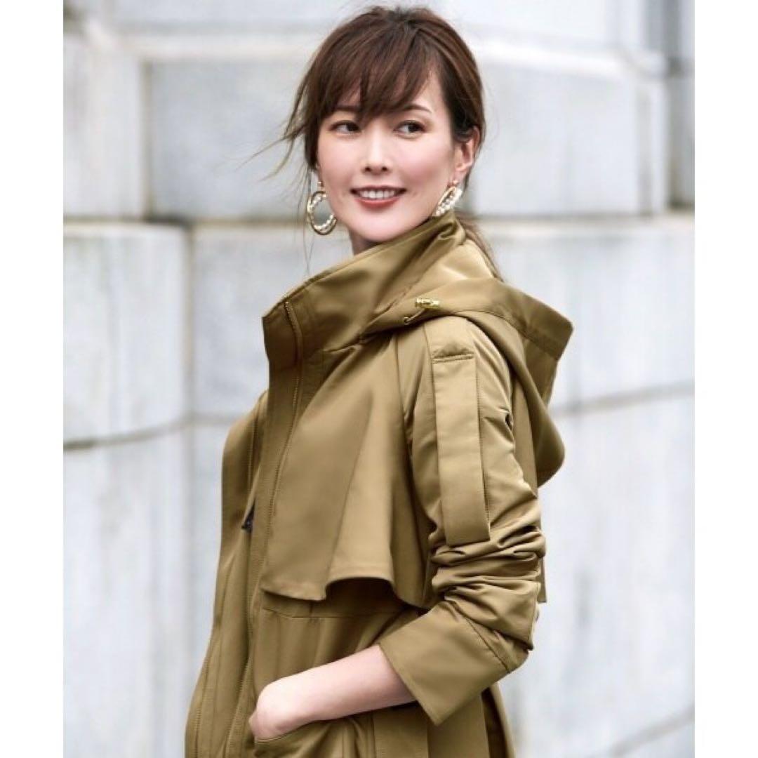 極美品 ルイルエブティック 【撥水加工】2wayフードロングトレンチコート LL