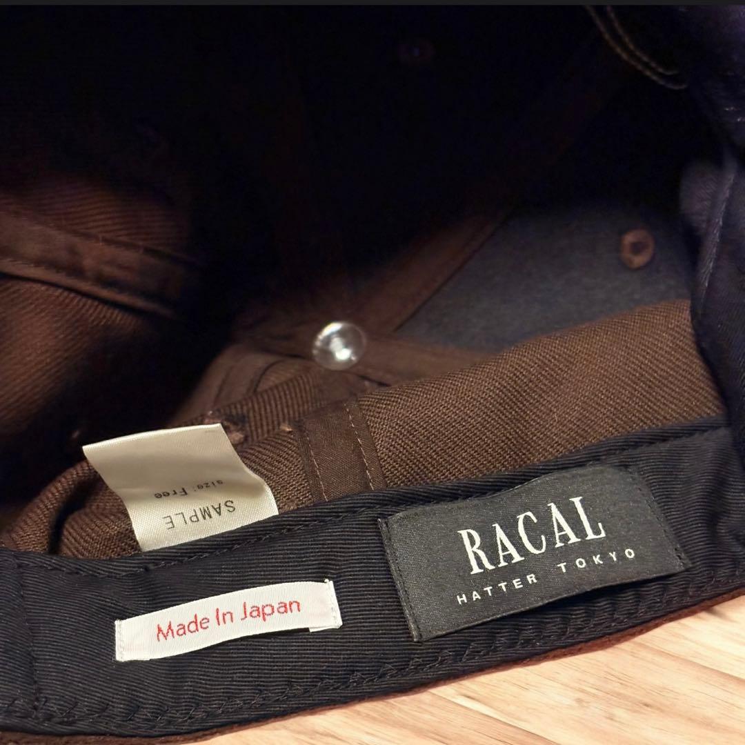 新品　RACAL コットンフランネル　オールドB.B キャップ　ラカル　ブラウン