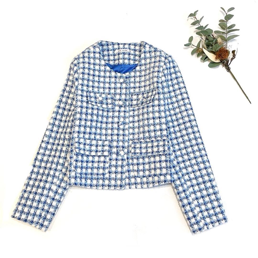 専用blue palang TWEED BOLD JACKET  青白