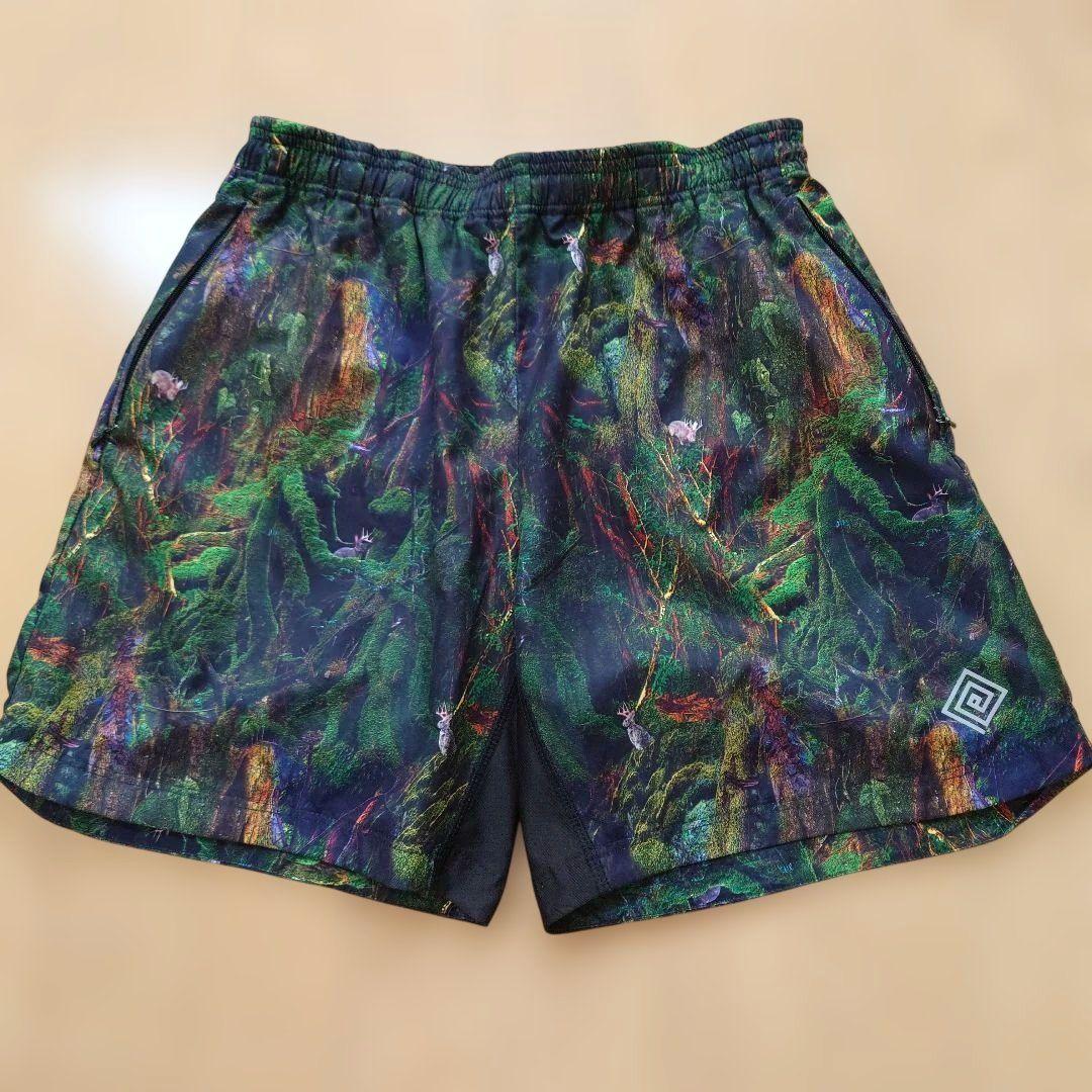 ショートパンツ Sサイズ 緑と青のパターン