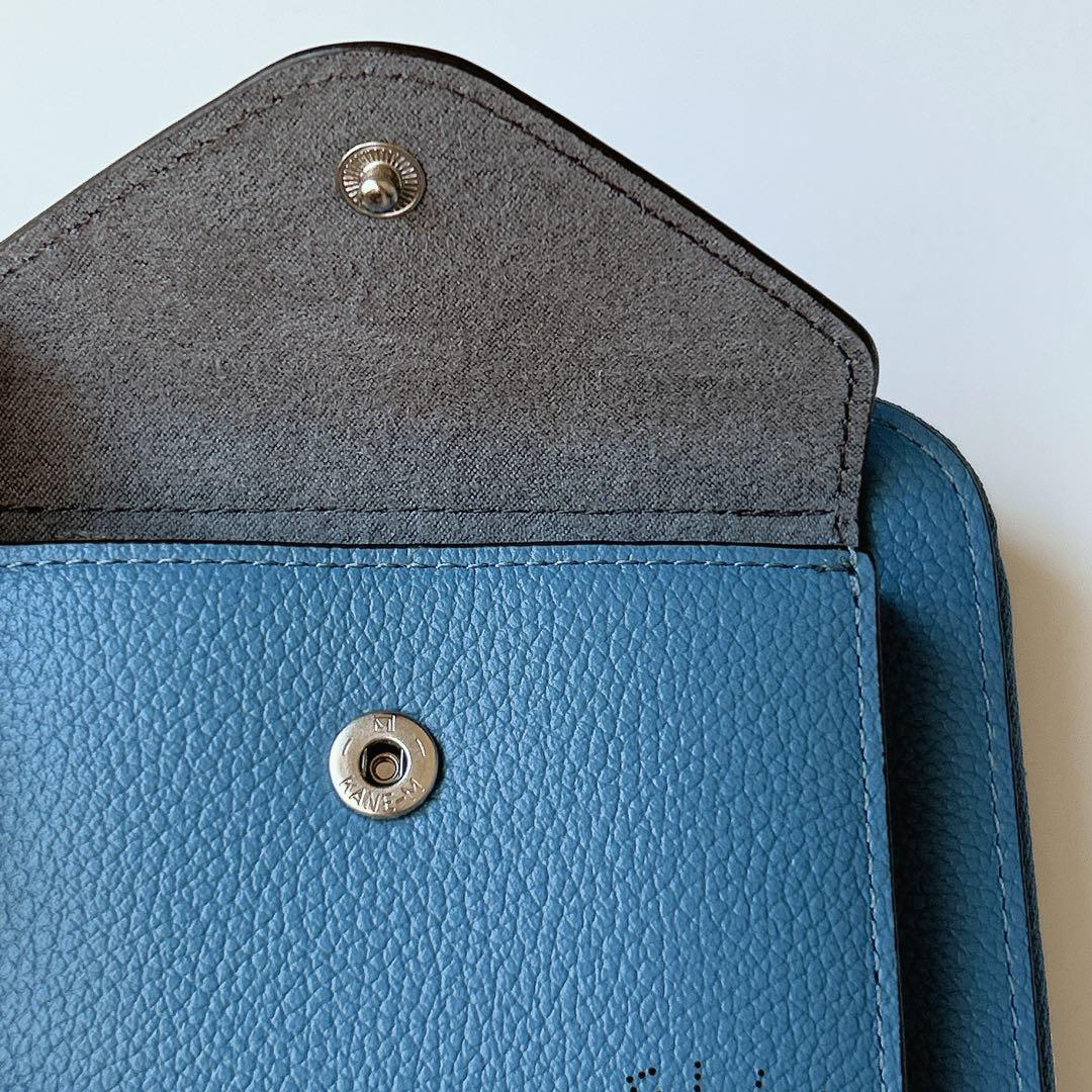 新品　未使用　PELLE BORSA ペレボルサ L字 財布 ブルー 青
