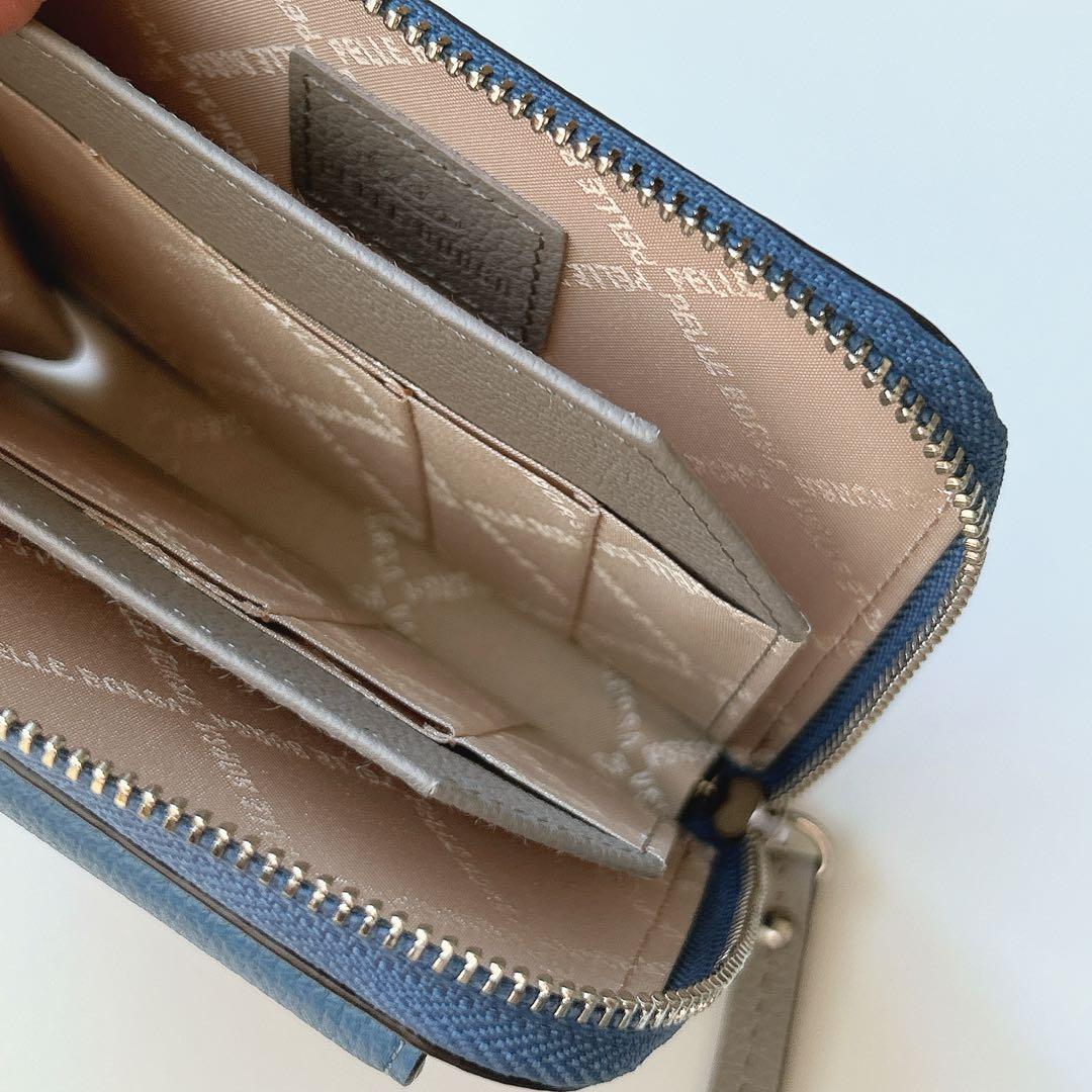 新品　未使用　PELLE BORSA ペレボルサ L字 財布 ブルー 青