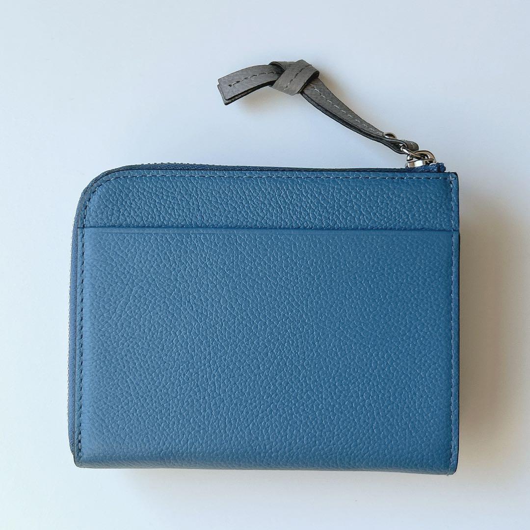 新品　未使用　PELLE BORSA ペレボルサ L字 財布 ブルー 青