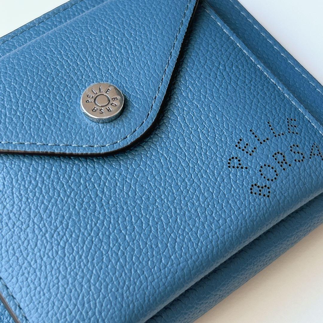 新品　未使用　PELLE BORSA ペレボルサ L字 財布 ブルー 青
