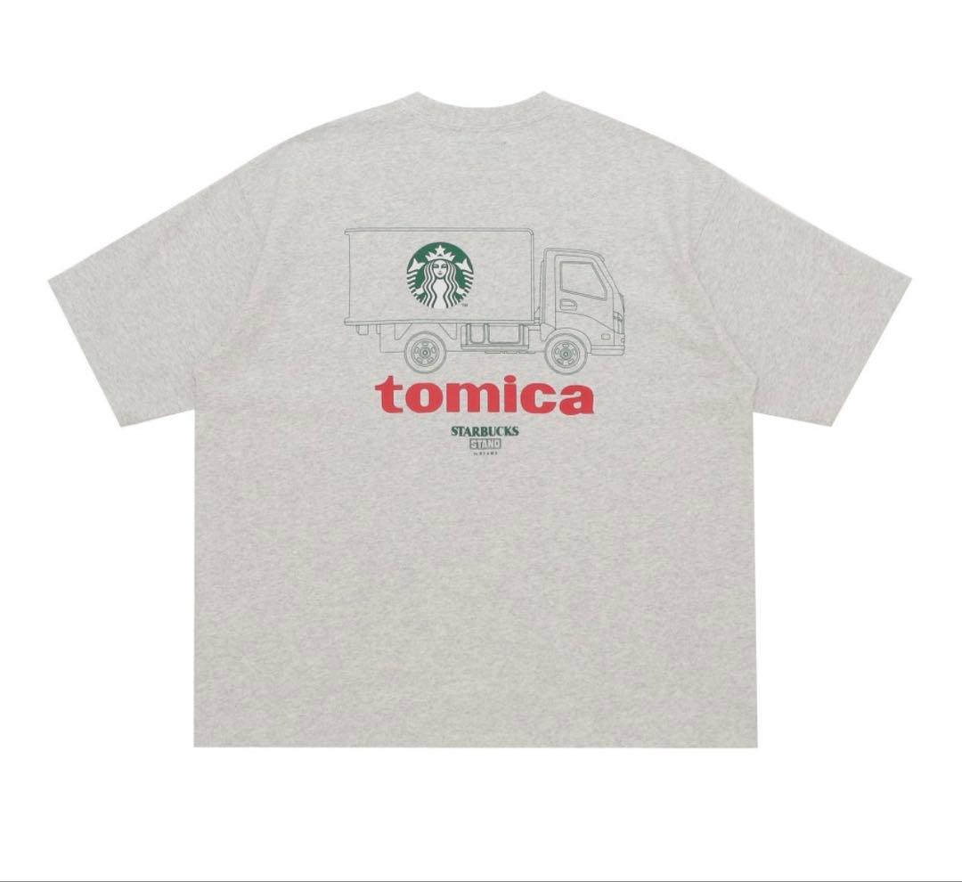 STARBUCKS BEAMS トミカ Tシャツ Mサイズ　グレー　スタバ