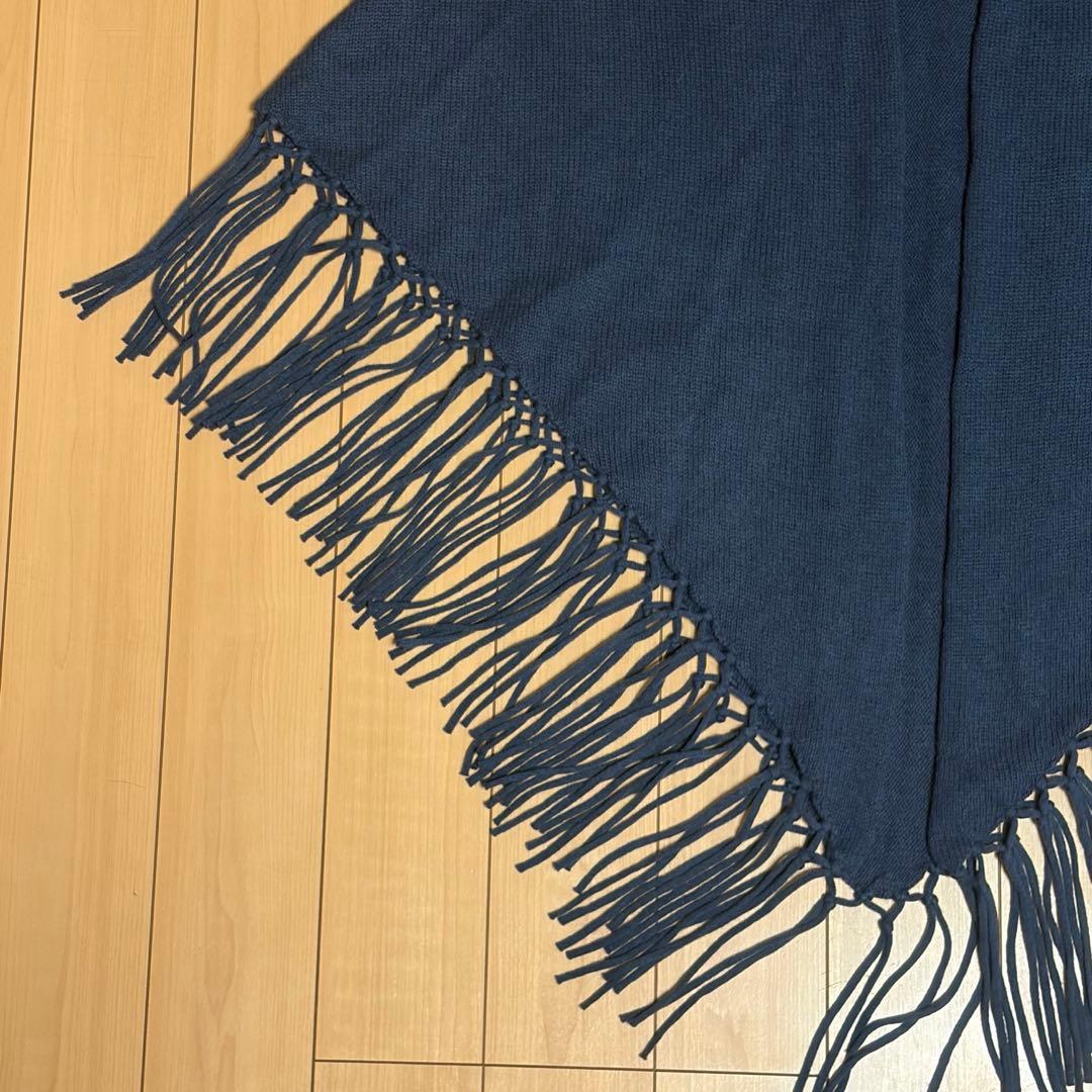 【新品タグ付き】23区　ウールカシミヤ トライアングル ストール ダルブルー