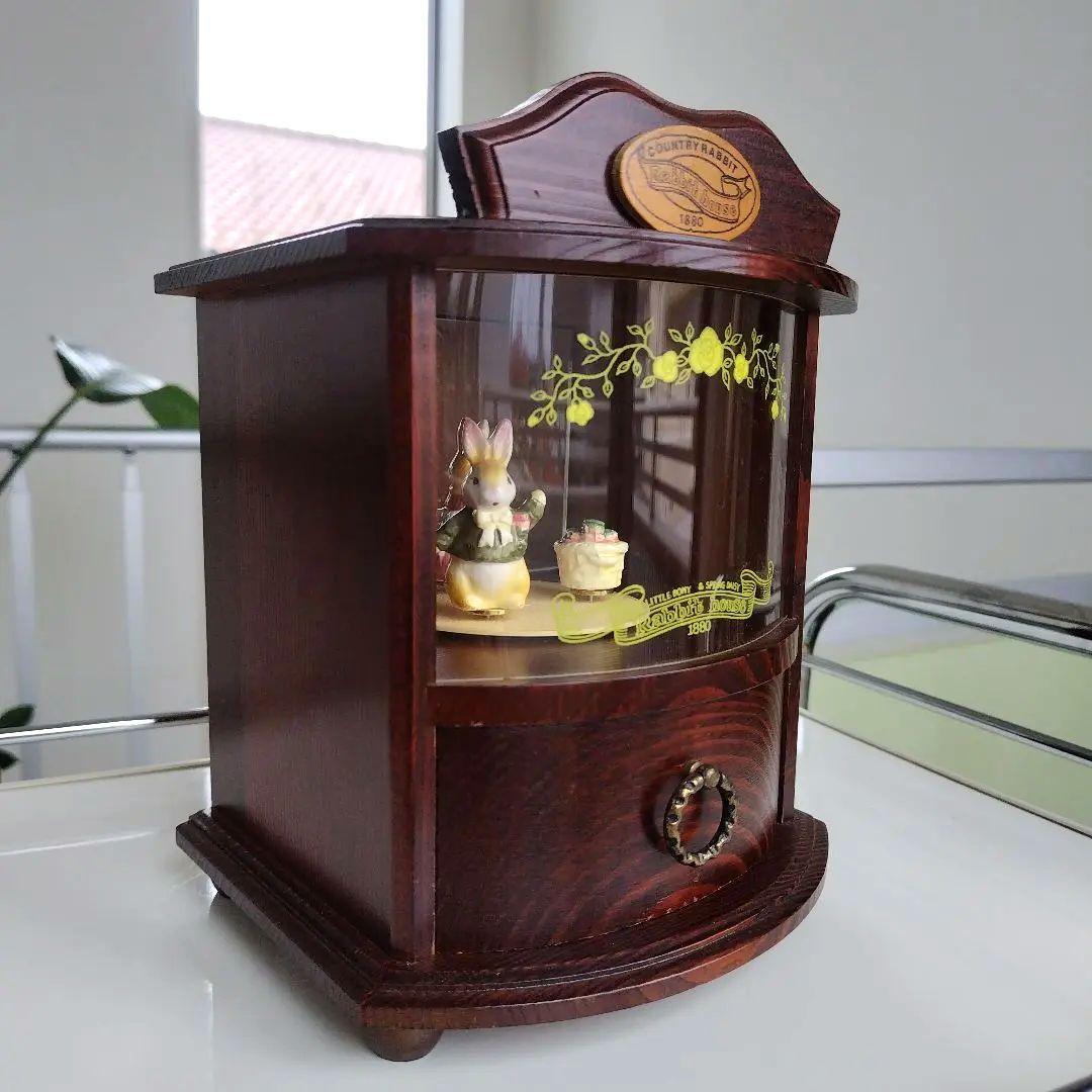アンティーク 美品！SANKYO オルゴール ラビットハウス キャビネット型