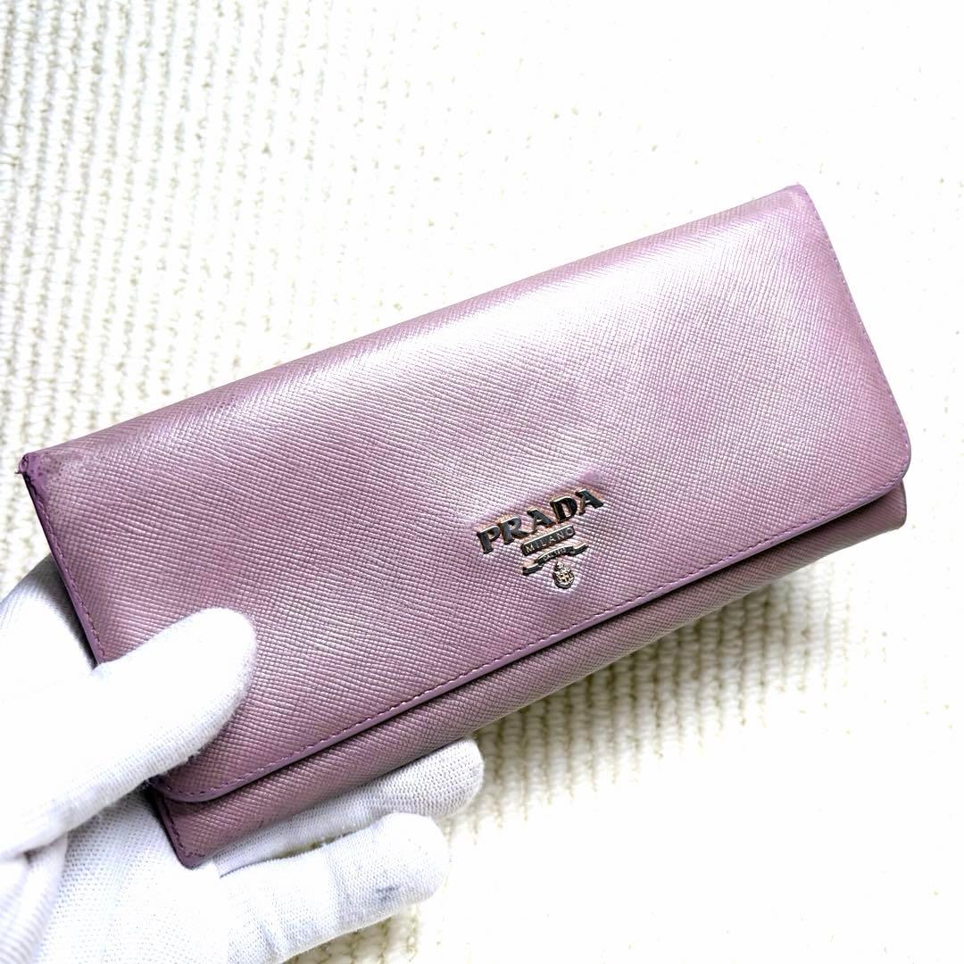 PRADA プラダ　サフィアーノ　長財布　二つ折り　ベージュピンク　レディース