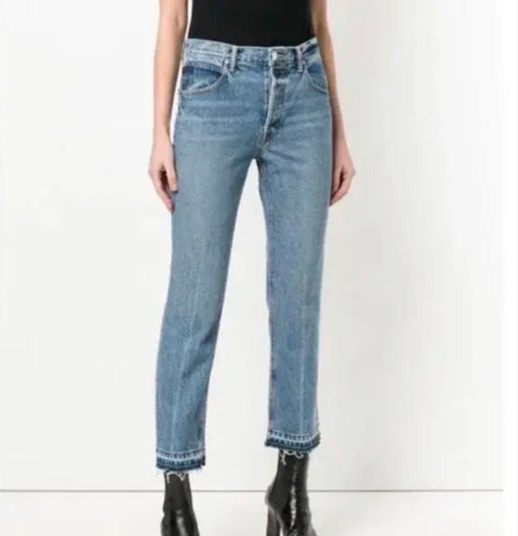 HELMUT LANGヘルムートラング　クロップド ストレート マーブルジーンズ