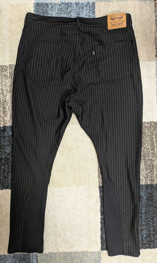 【美品】　glamb グラム　Poly pants ポリーパンツ　ストライプ　黒
