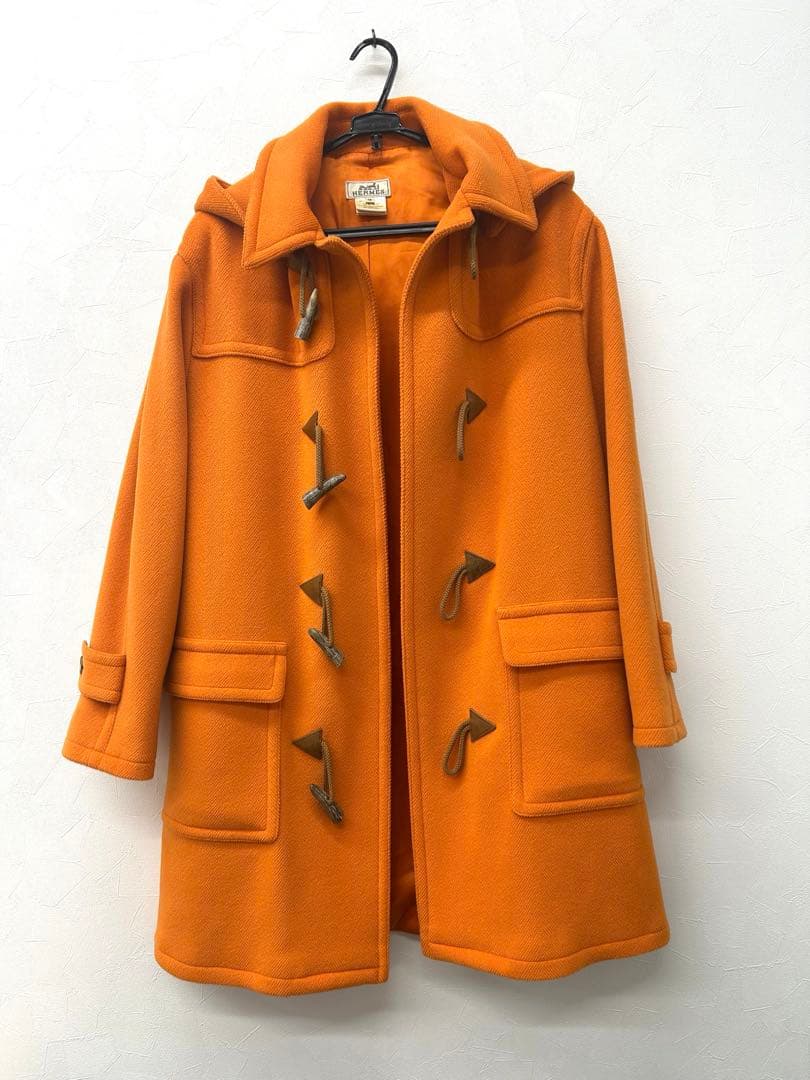 エルメス 藤原ヒロシ着用 ヴィンテージ ダッフルコート オレンジ サイズ48