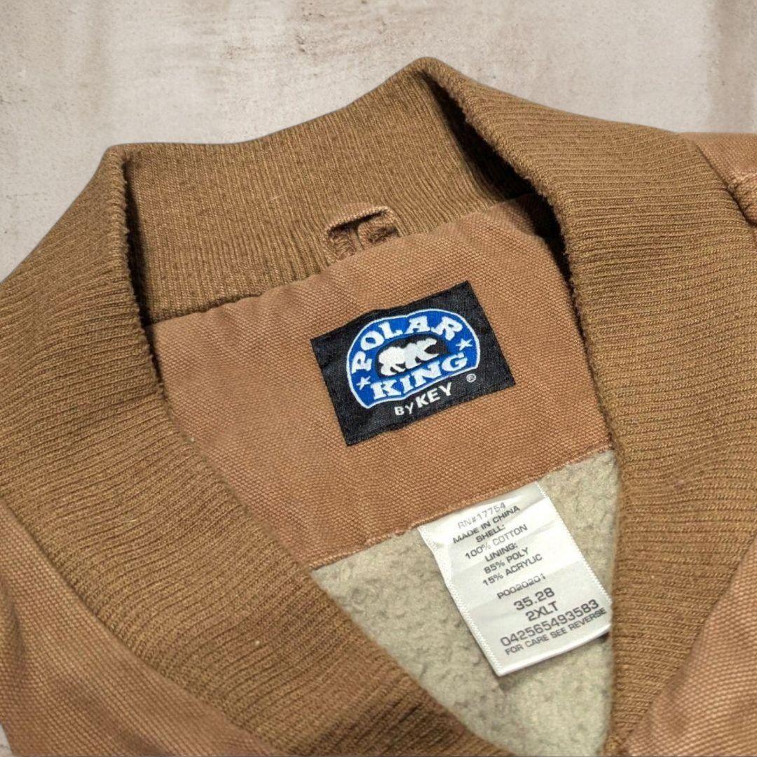 vintage90sダックベスト2XLT裏ボアブラウンUSA古着アメカジワーク