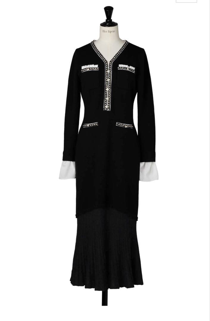 ワンピース herlipto Isaline Long Knit Dress S