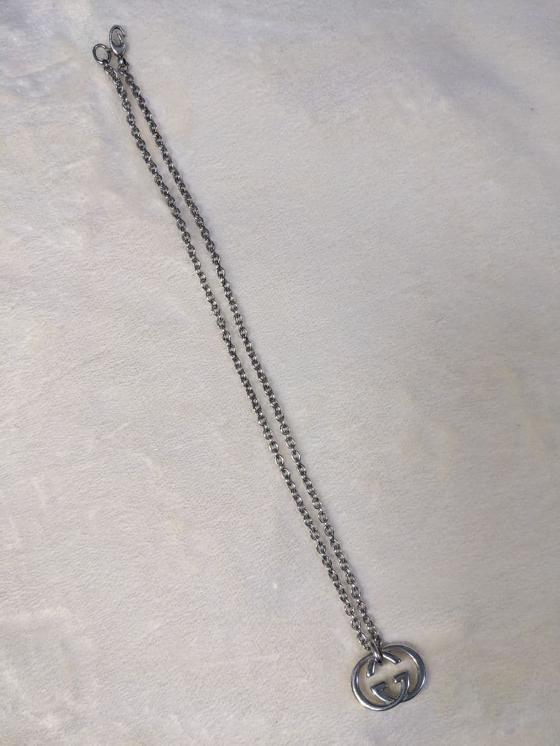 【本物】GUCCI インターロッキングGネックレス ダブルGロゴ 約50cm