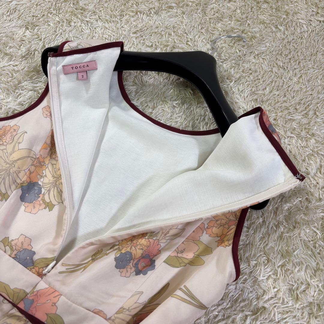 美品　トッカ　LADY OF FLOWERS プリーツ　ジョーゼットワンピース