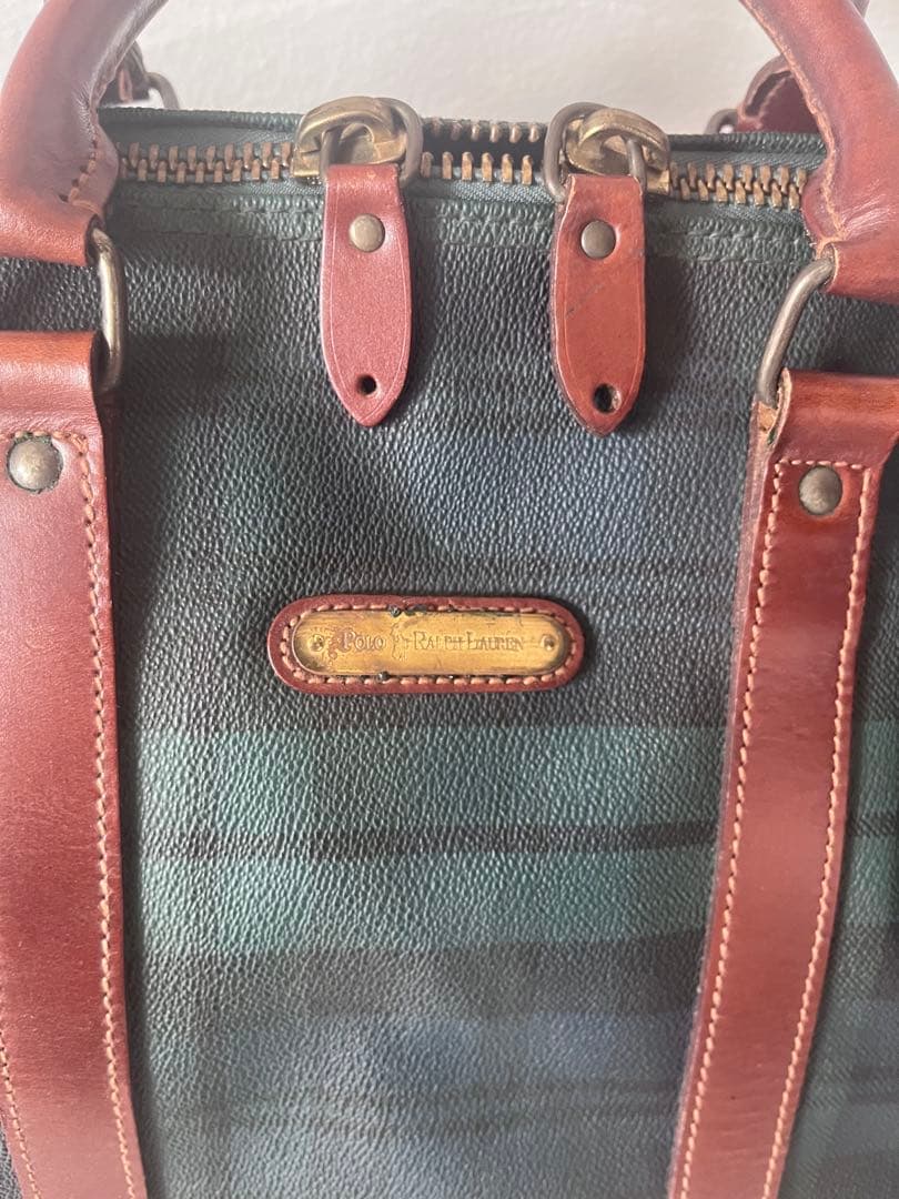 ポロラルフローレン　チェック柄ボストンバッグ　RALPH LAUREN