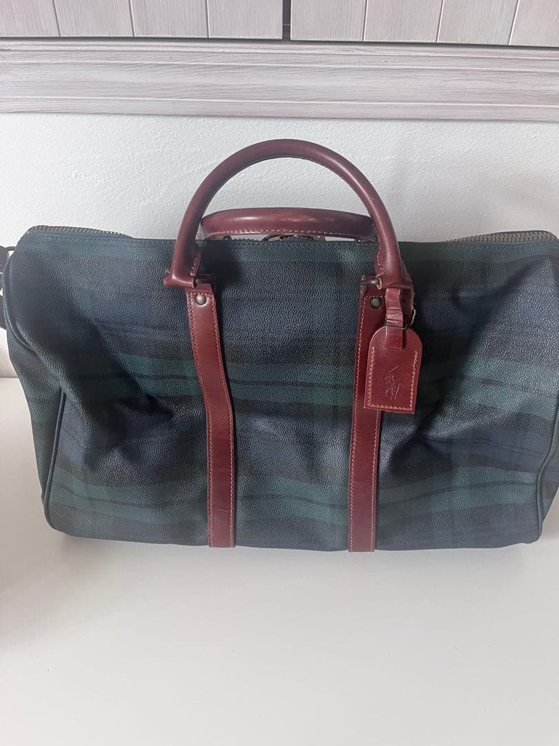 ポロラルフローレン　チェック柄ボストンバッグ　RALPH LAUREN