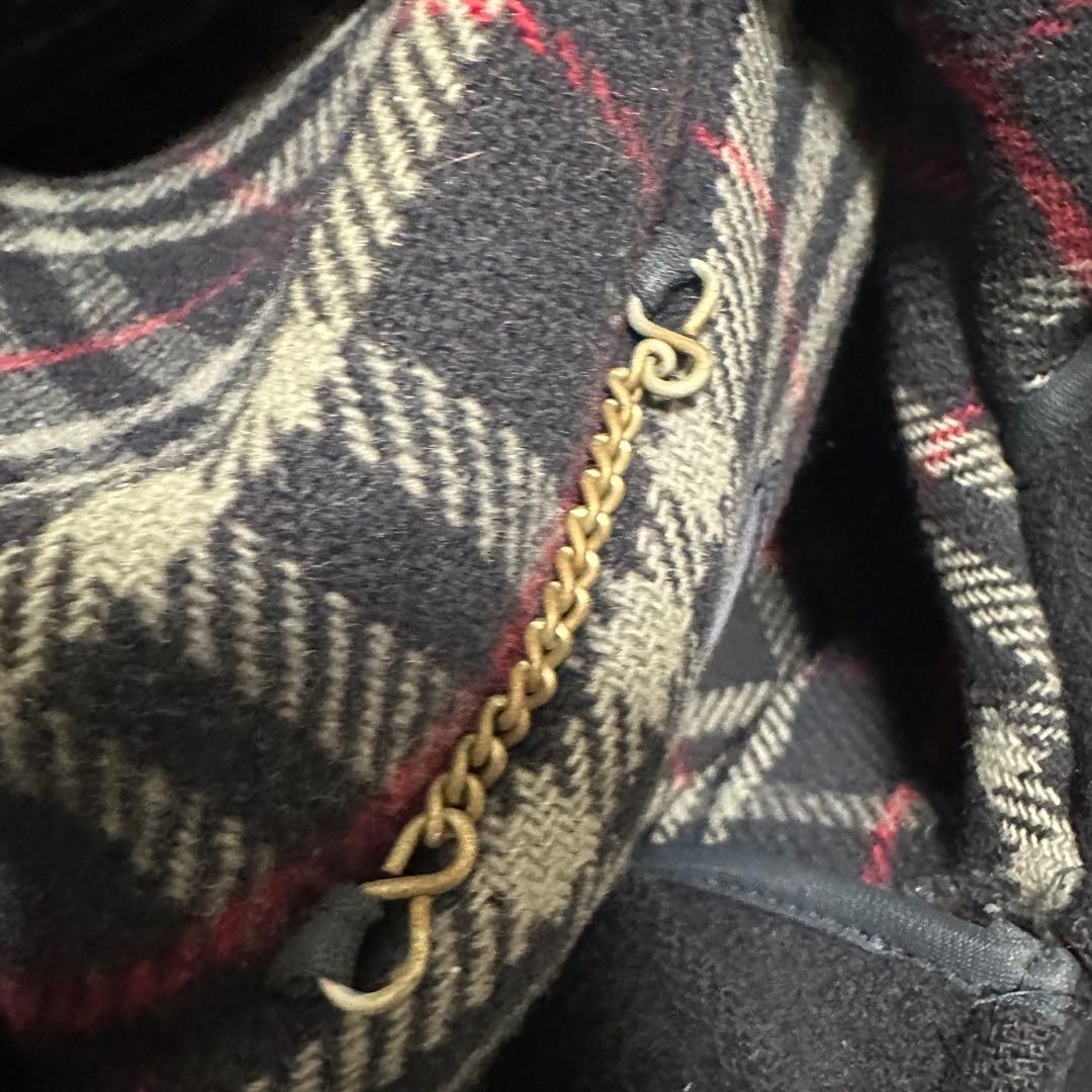 希少　Burberry ダッフルコート　ノバチェック　ネイビー　ウール