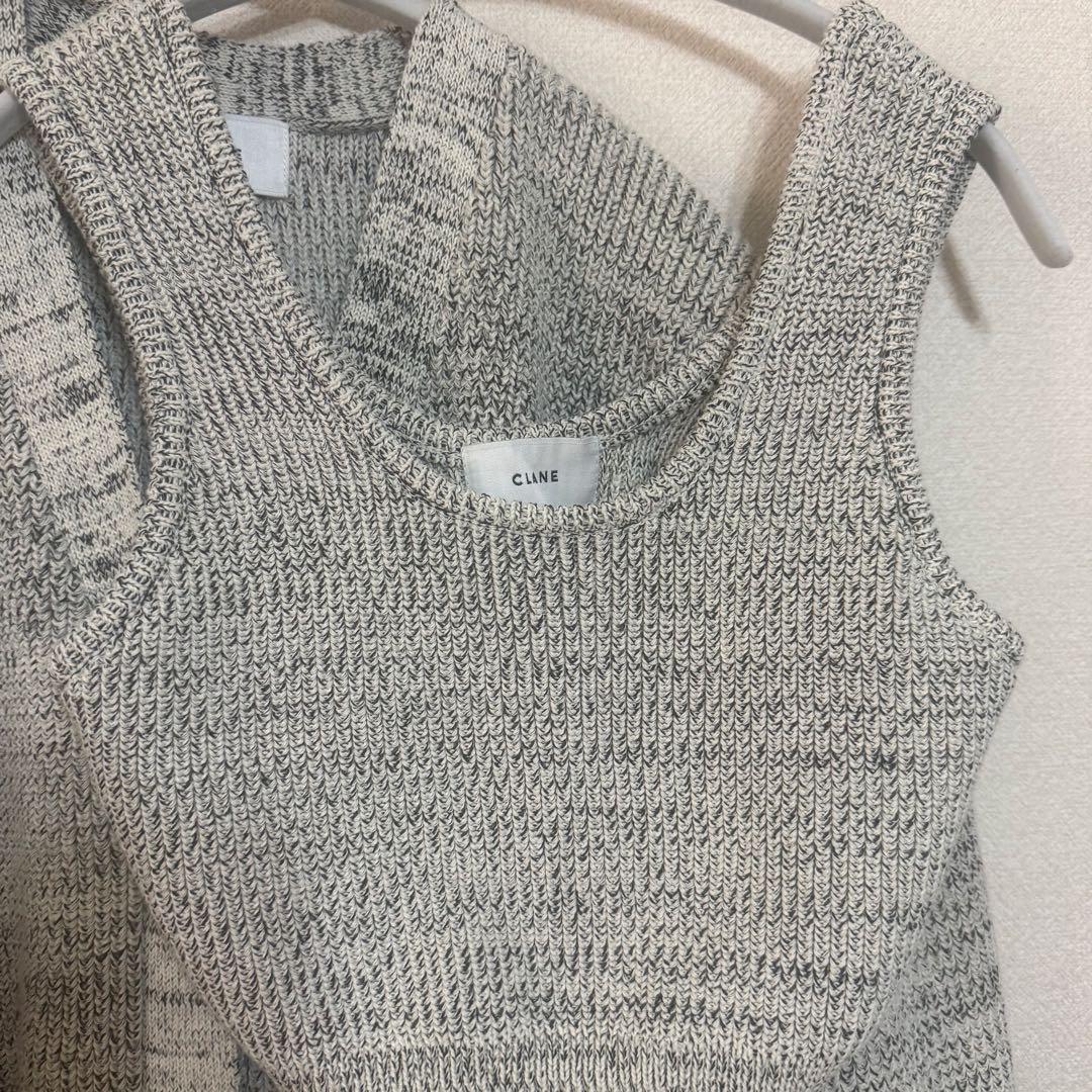 CLANE BUSTIER SET KNIT ビスチェ コットン カーディガン
